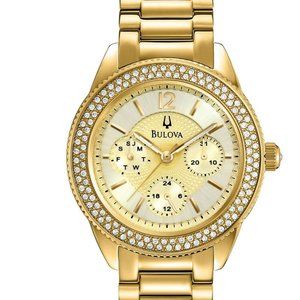 Bulova Gold 36mm Diamond Accent Watch
